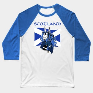 Scotland Unicorn Playing Bagpipes Scottish St Andrews Day Baseball T-Shirt